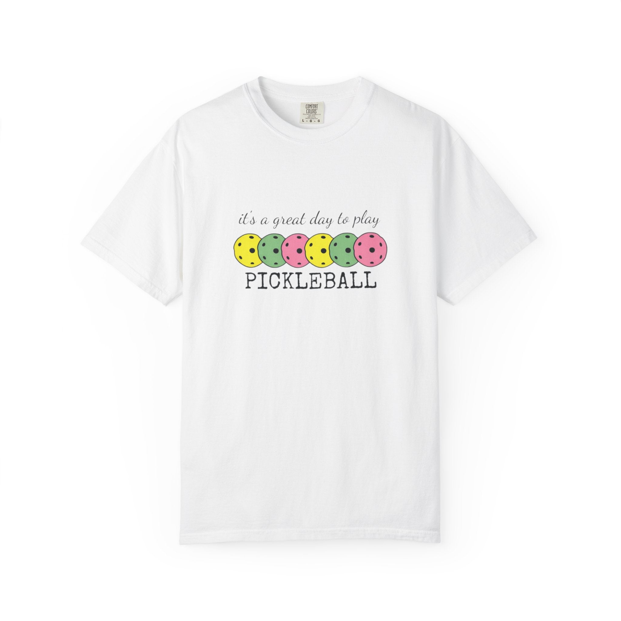 It's a Great Day to Play Pickleball T-Shirt | Colorful Pickleball Paddles Tee