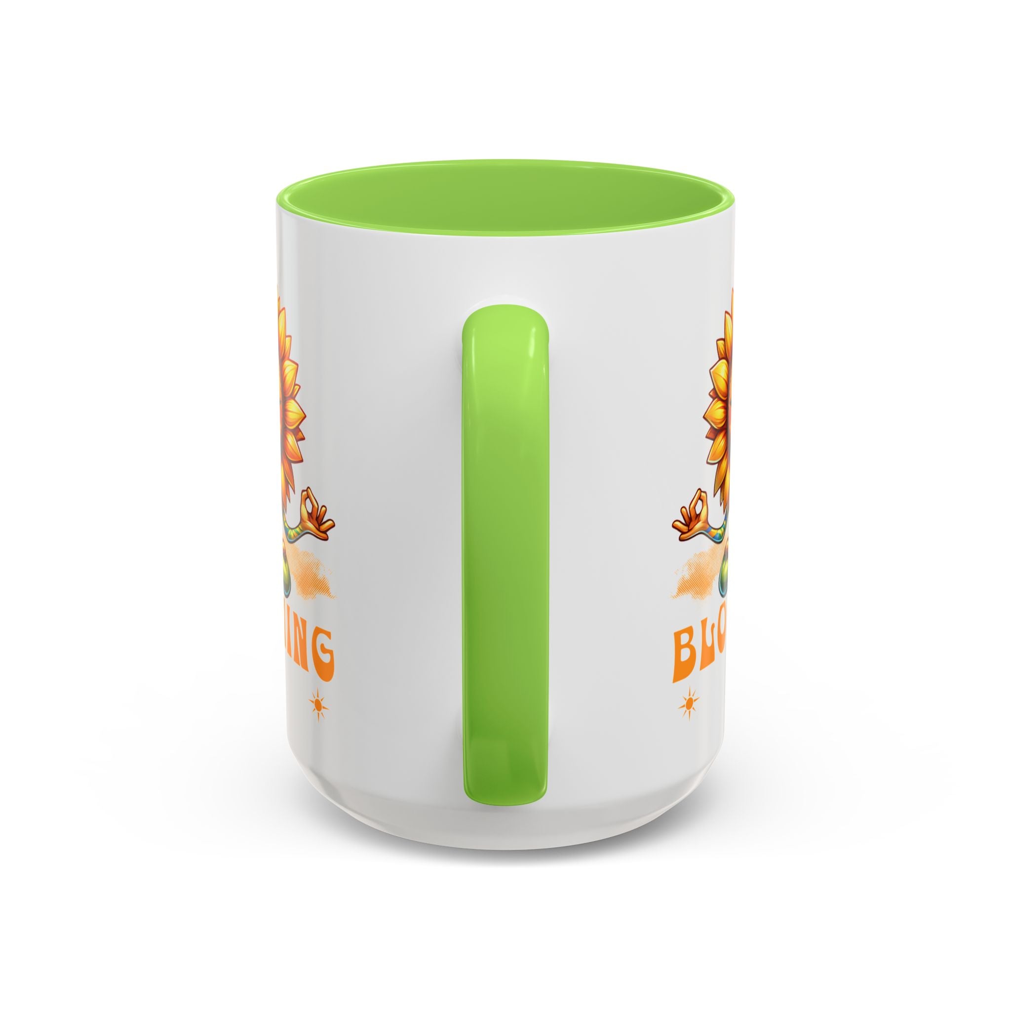 Blooming Sunflower Mug | Yoga Meditating Sunflower Ceramic Mug