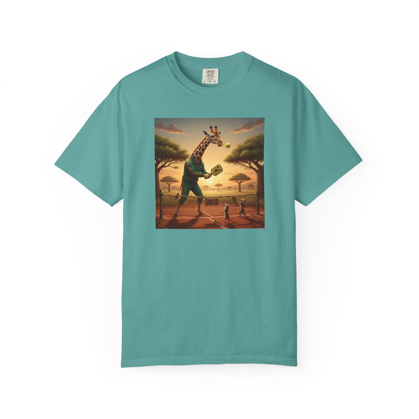 Long-Neck Larry  Pickleballer Unisex Garment-Dyed T-shirt
