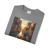 Capybara Venice Gondola Sunset T-shirt | Scenic Canal Travel Art