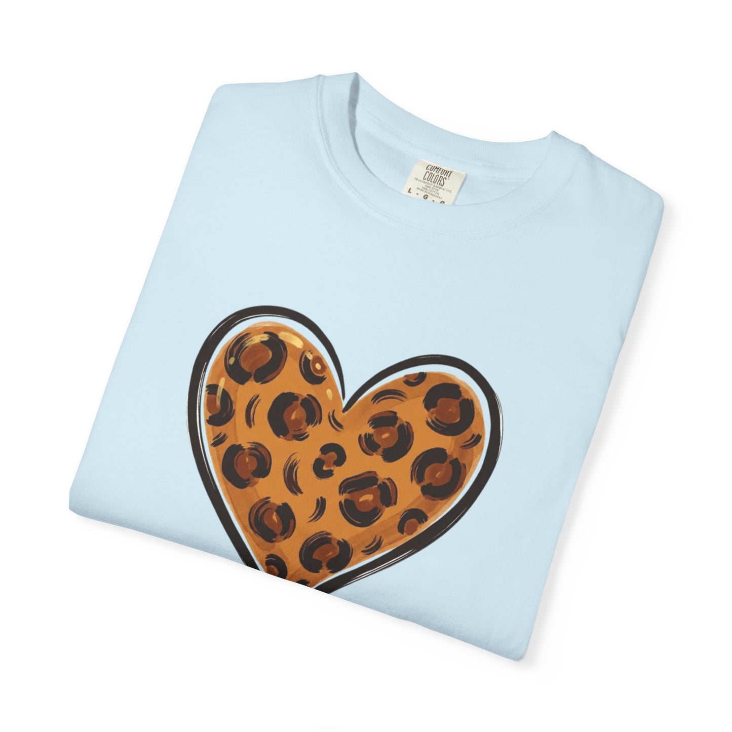 Leopard Print Heart T-shirt | Animal Print Heart Tee