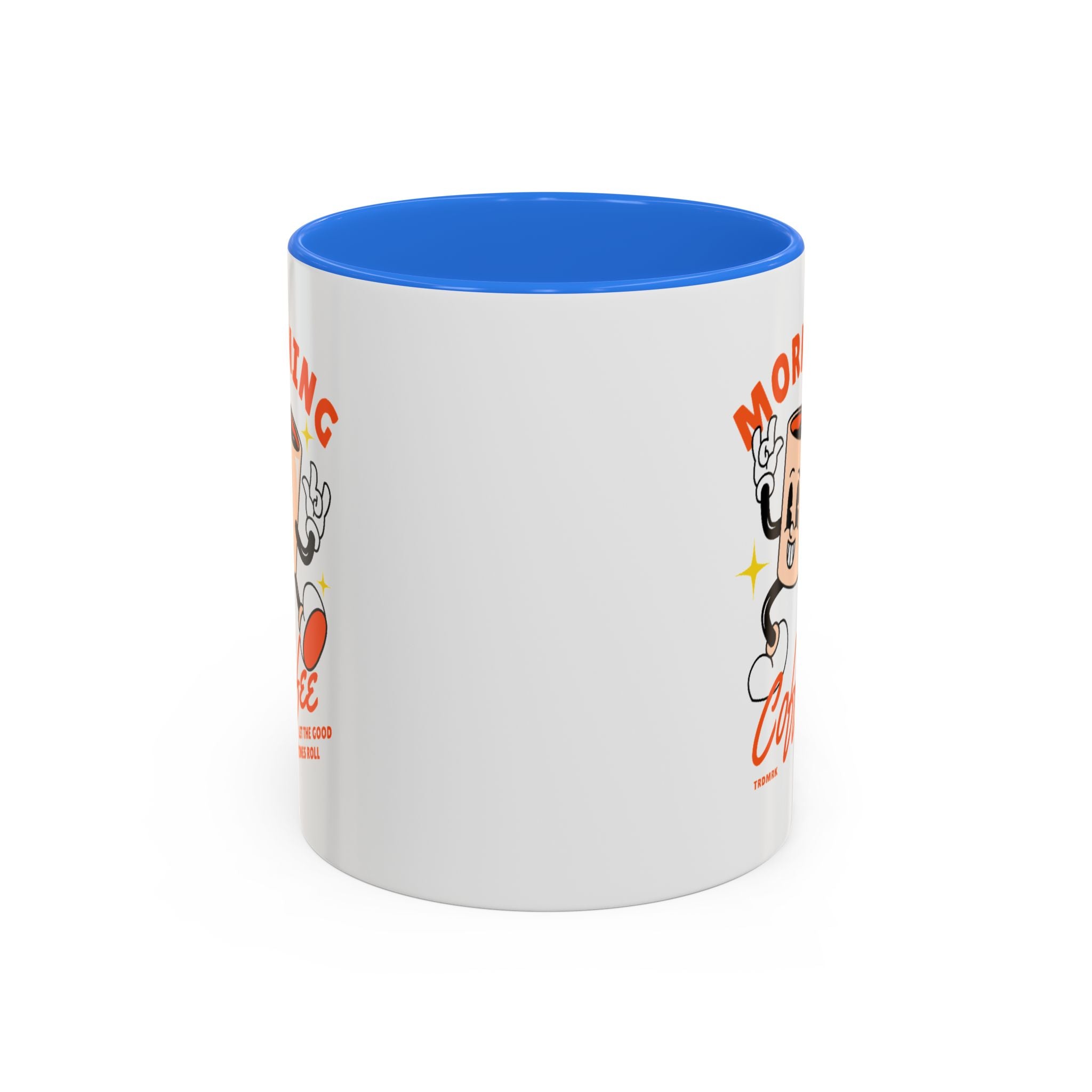 Morning Coffee Mug | Retro Cartoon Coffee Cup, Colorful Ceramic