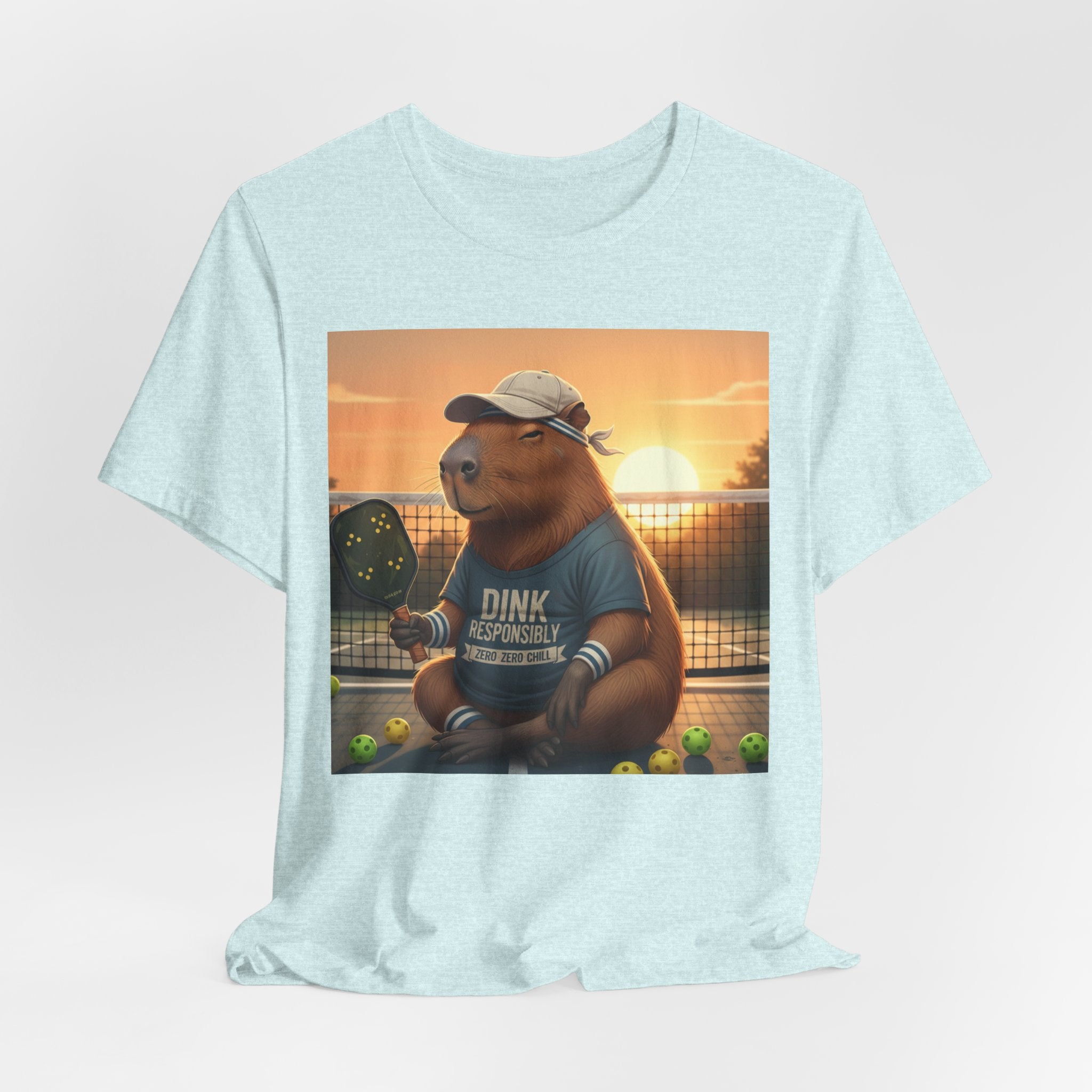Dink Responsibly Pickleball Capybara Tee | Funny Animal Sports Art