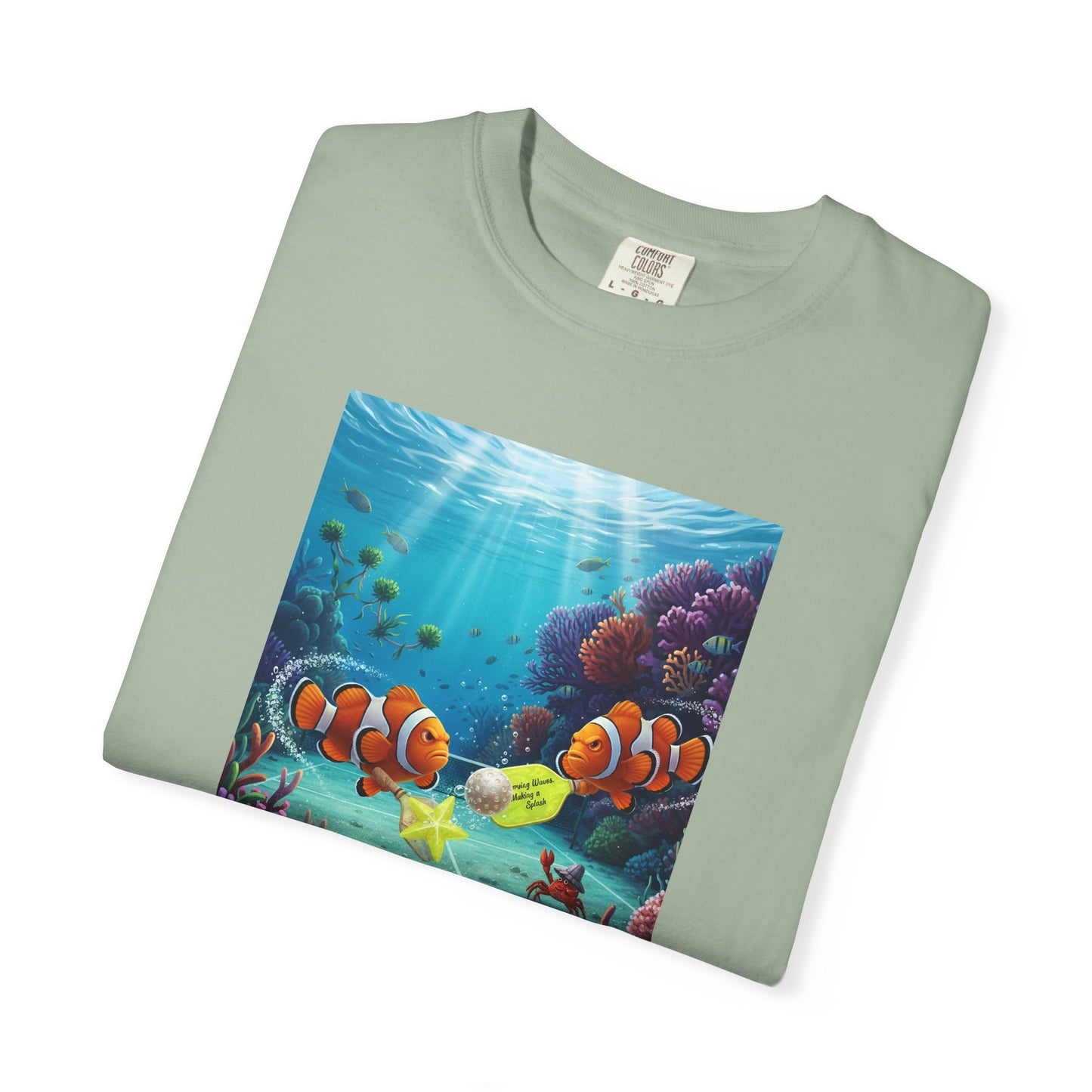 Clownfish Reef Scene T-shirt | Underwater Coral Ocean Illustration