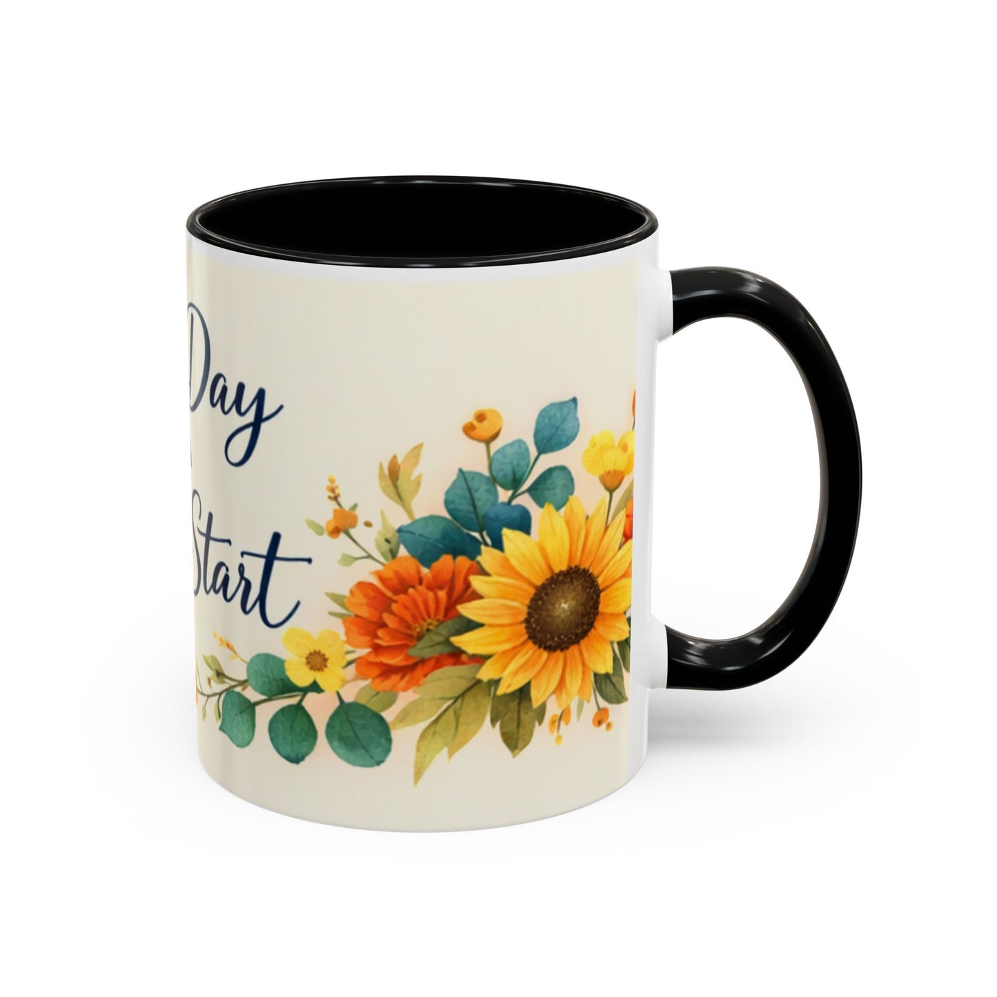 Every Day Is A Fresh Start mug | Floral sunflower coffee mug