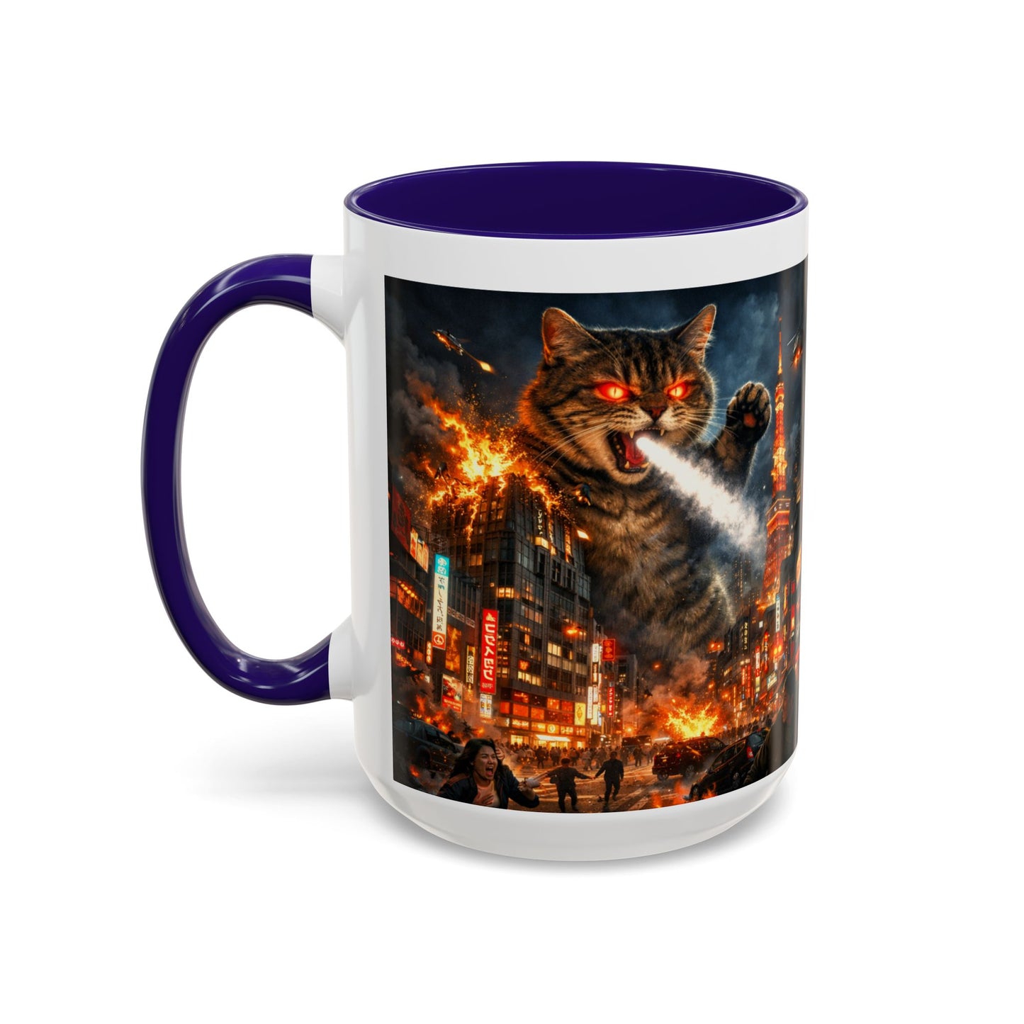 Catzilla Tokyo Cityscape Mug | Color Interior 11oz 15oz