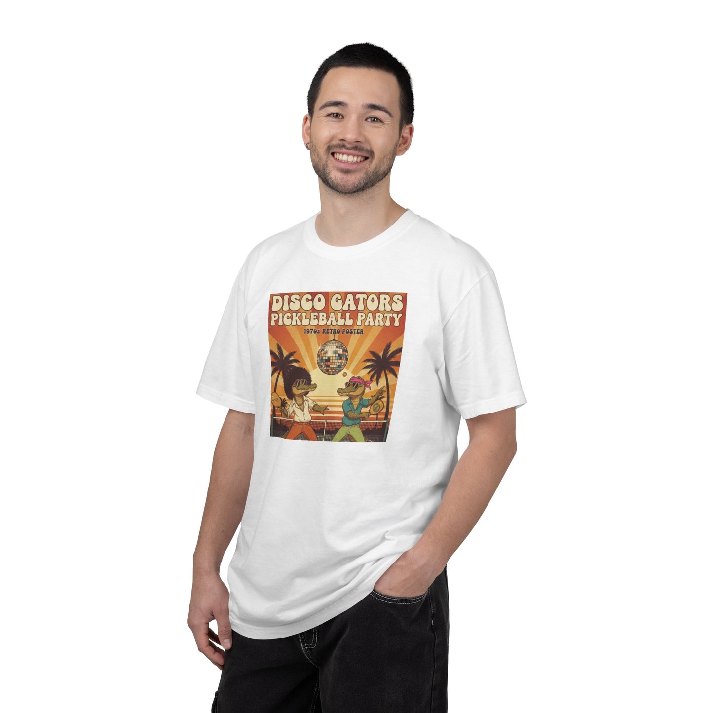 Disco Gators Pickleball Party T-shirt | Retro Beach Players, Let's Get Picklin'
