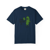 Dill With It Pickle Character T-shirt | Funny Vegan Food Pun Tee