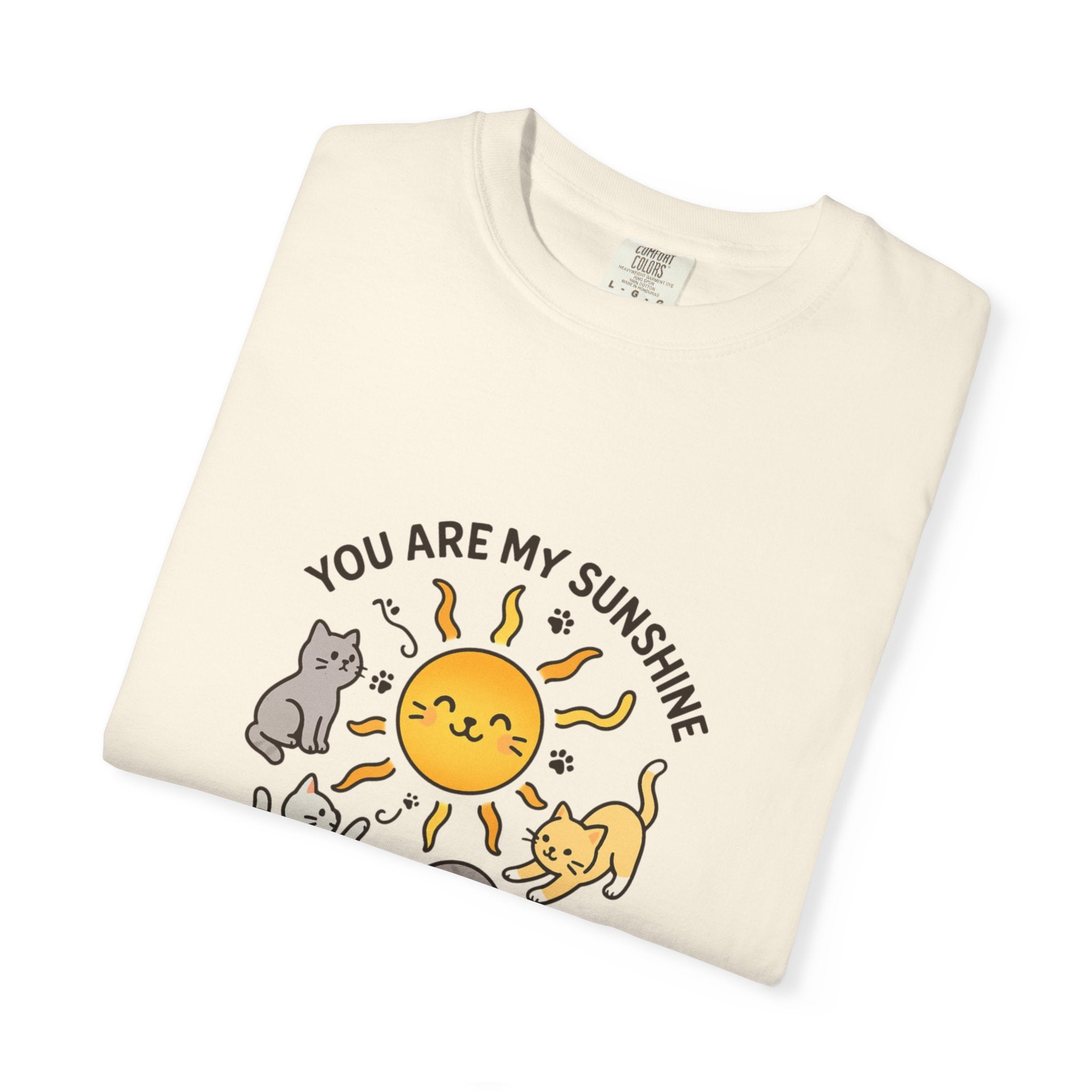 You Are My Sunshine Cat Illustration T-shirt | Cute Sun and Kittens