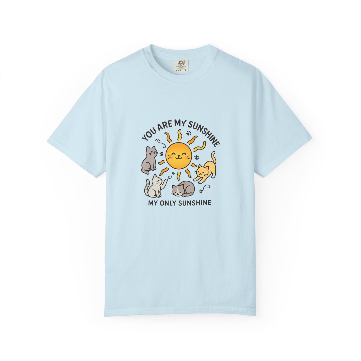 You Are My Sunshine Cat Illustration T-shirt | Cute Sun and Kittens