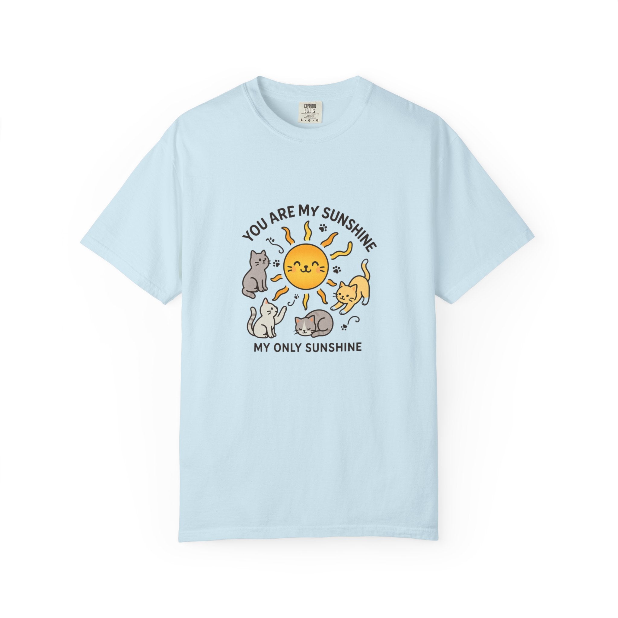 You Are My Sunshine Cat Illustration T-shirt | Cute Sun and Kittens