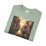 Capybara Venice Gondola Sunset T-shirt | Scenic Canal Travel Art