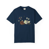 Camping Mountain Outdoors Graphic T-shirt | Hiking Boots Trees Flowers