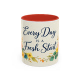 Every Day Is A Fresh Start mug | Floral sunflower coffee mug
