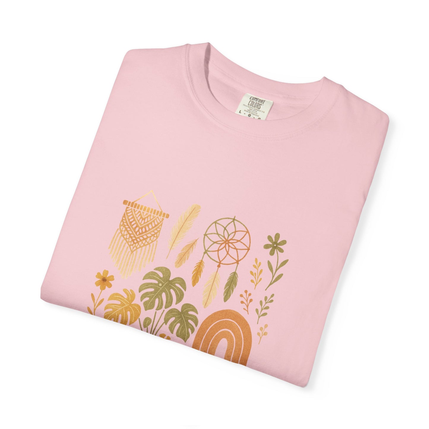 Boho Plants and Dreamcatcher T-Shirt | Rainbow, Monstera, Macrame