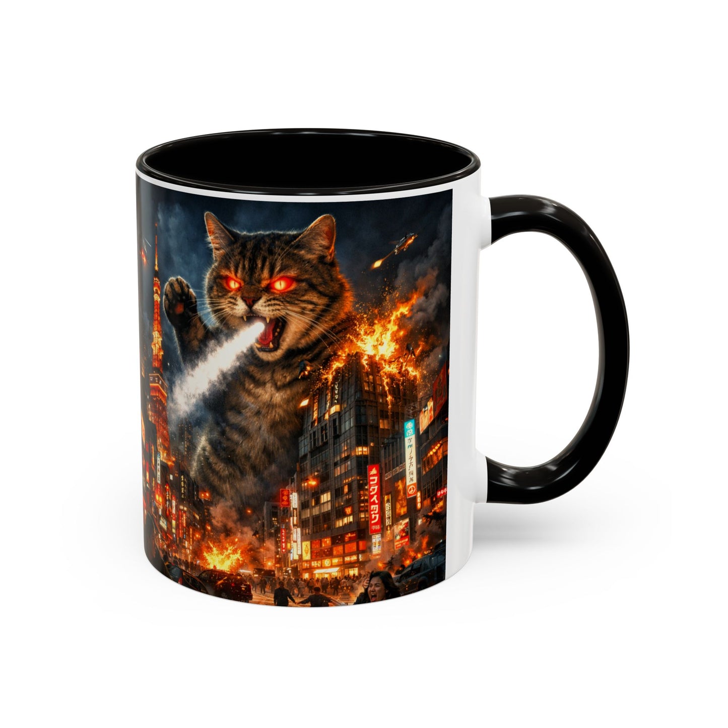Catzilla Tokyo Cityscape Mug | Color Interior 11oz 15oz