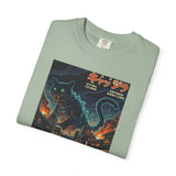 Giant Neon Cat Rampage T-Shirt | Retro City Kaiju Artwork