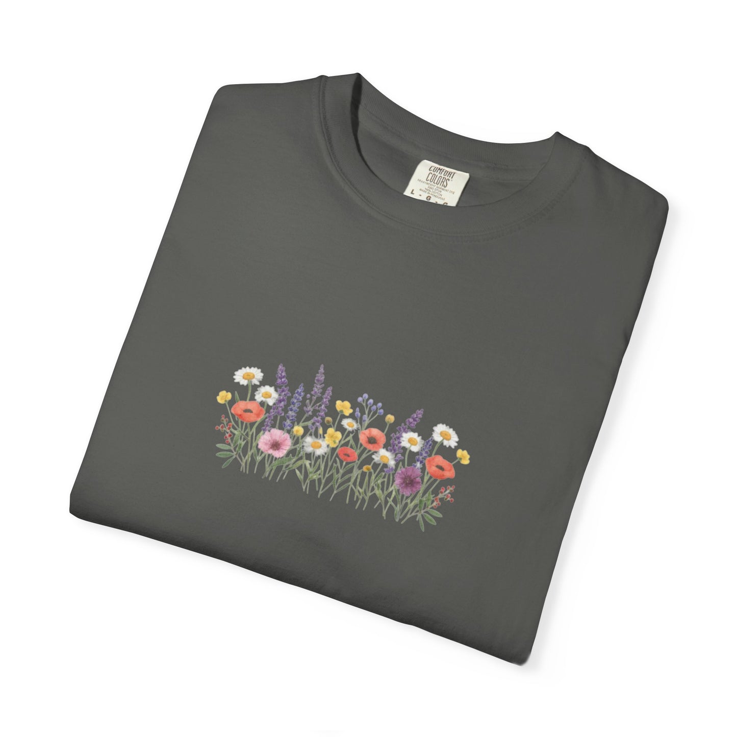Wildflower Meadow watercolor floral design T-shirt | botanical garden tee
