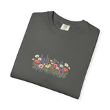 Wildflower Meadow watercolor floral design T-shirt | botanical garden tee