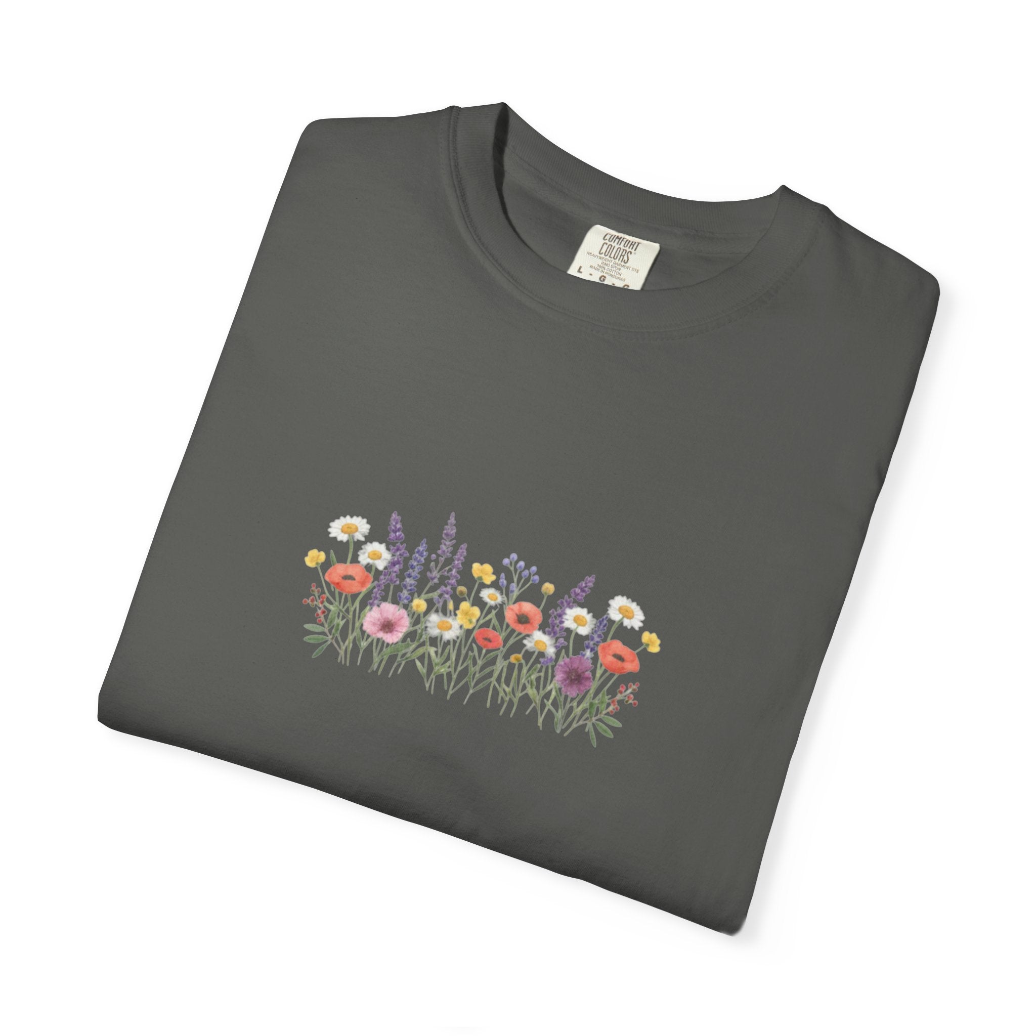 Wildflower Meadow watercolor floral design T-shirt | botanical garden tee