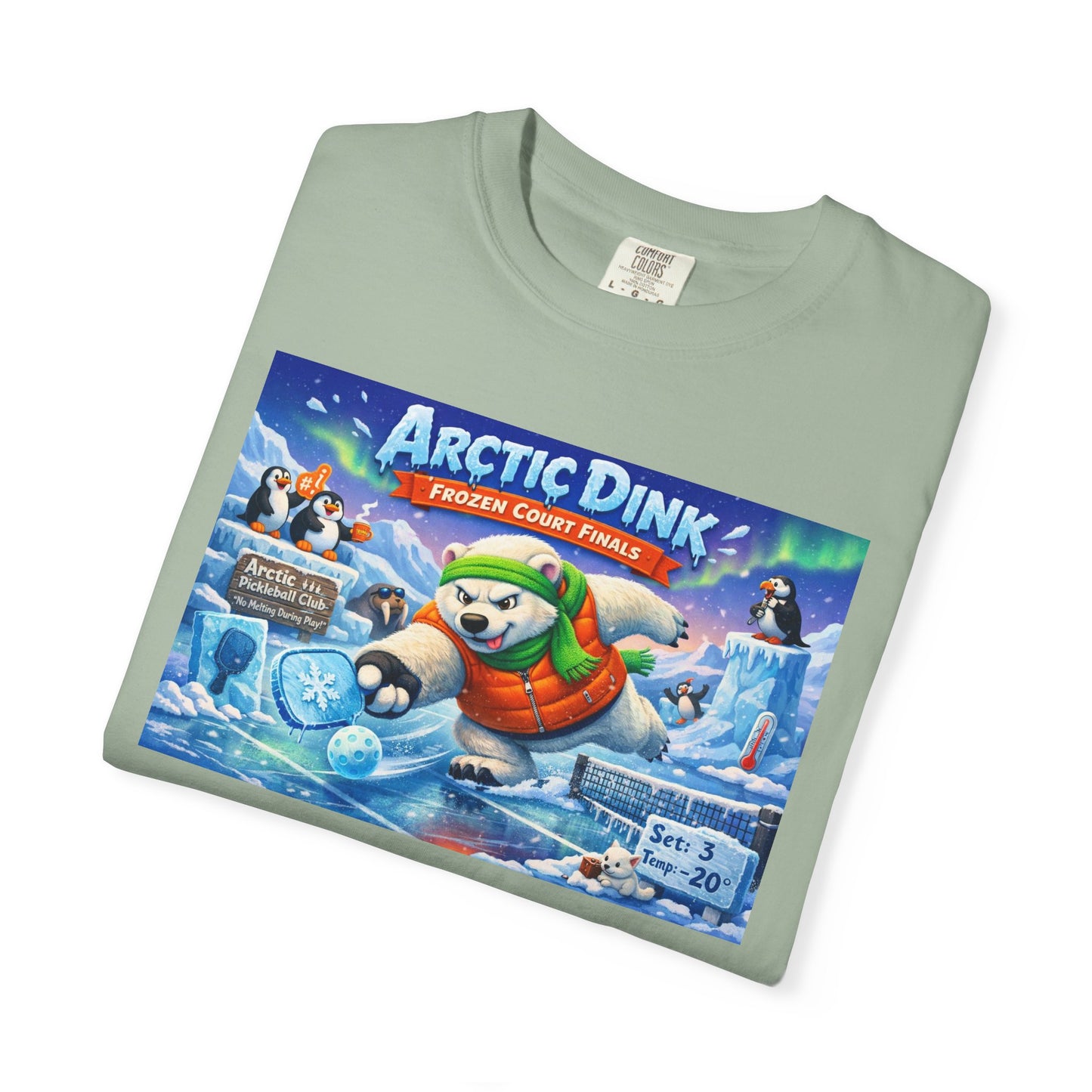 Arctic Dink Polar Bear Pickleball T-Shirt | Retro Game Art