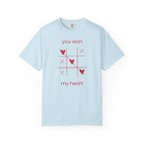 You Won My Heart tic tac toe T-shirt | Valentine heart game tee