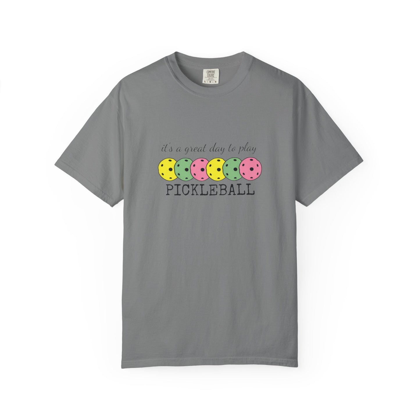 It's a Great Day to Play Pickleball T-Shirt | Colorful Pickleball Paddles Tee