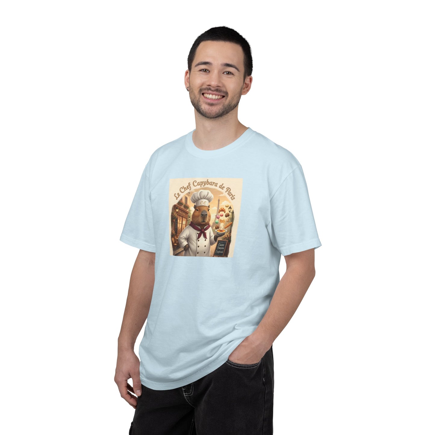 Vintage French Pâtissier Capybara Chef T-shirt | Bakery Illustration