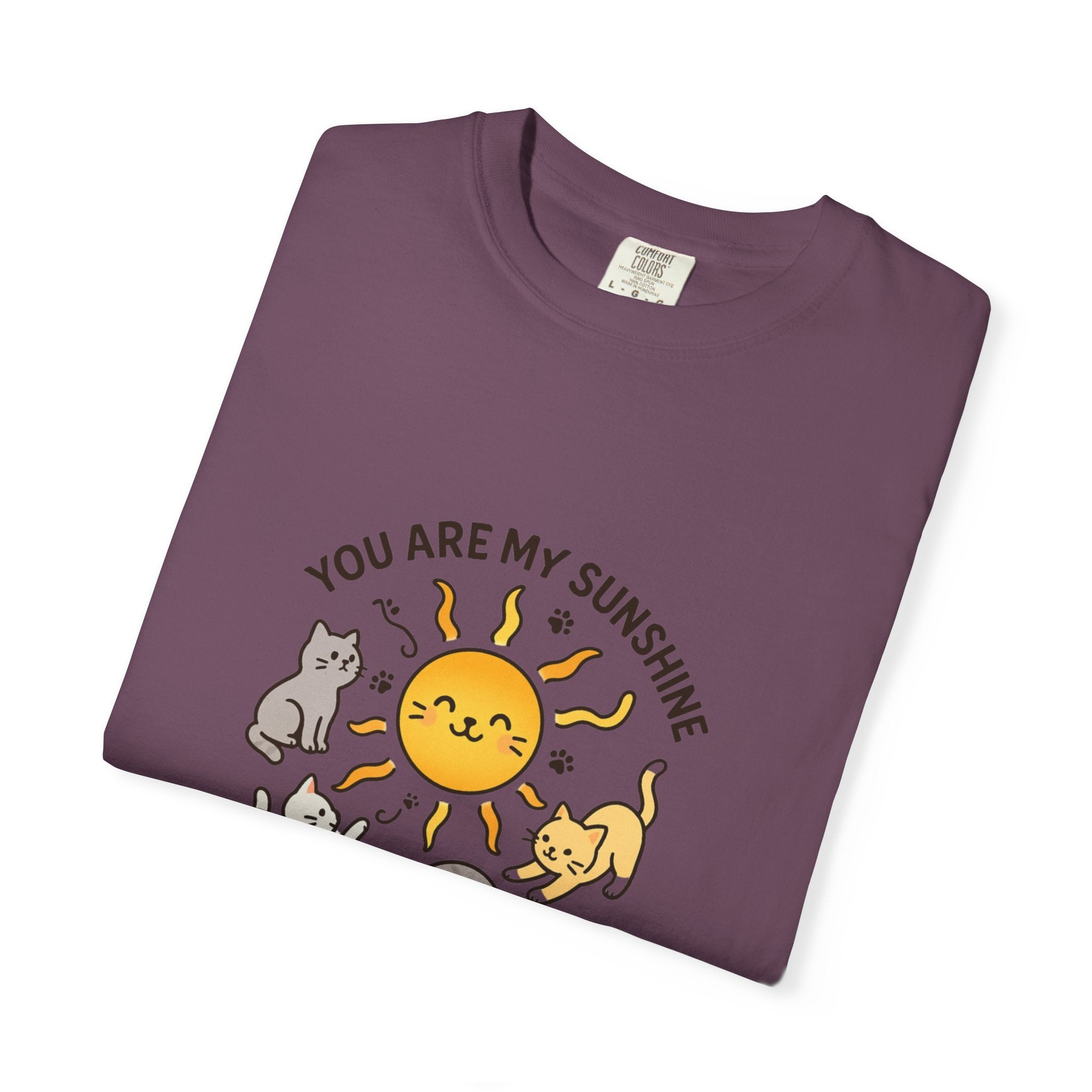 You Are My Sunshine Cat Illustration T-shirt | Cute Sun and Kittens