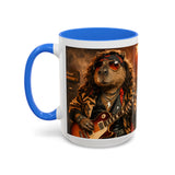 Rockstar Capybara with Guitar Mug | Color Accent Coffee Cup 11oz 15oz