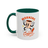Morning Coffee Mug | Retro Cartoon Coffee Cup, Colorful Ceramic
