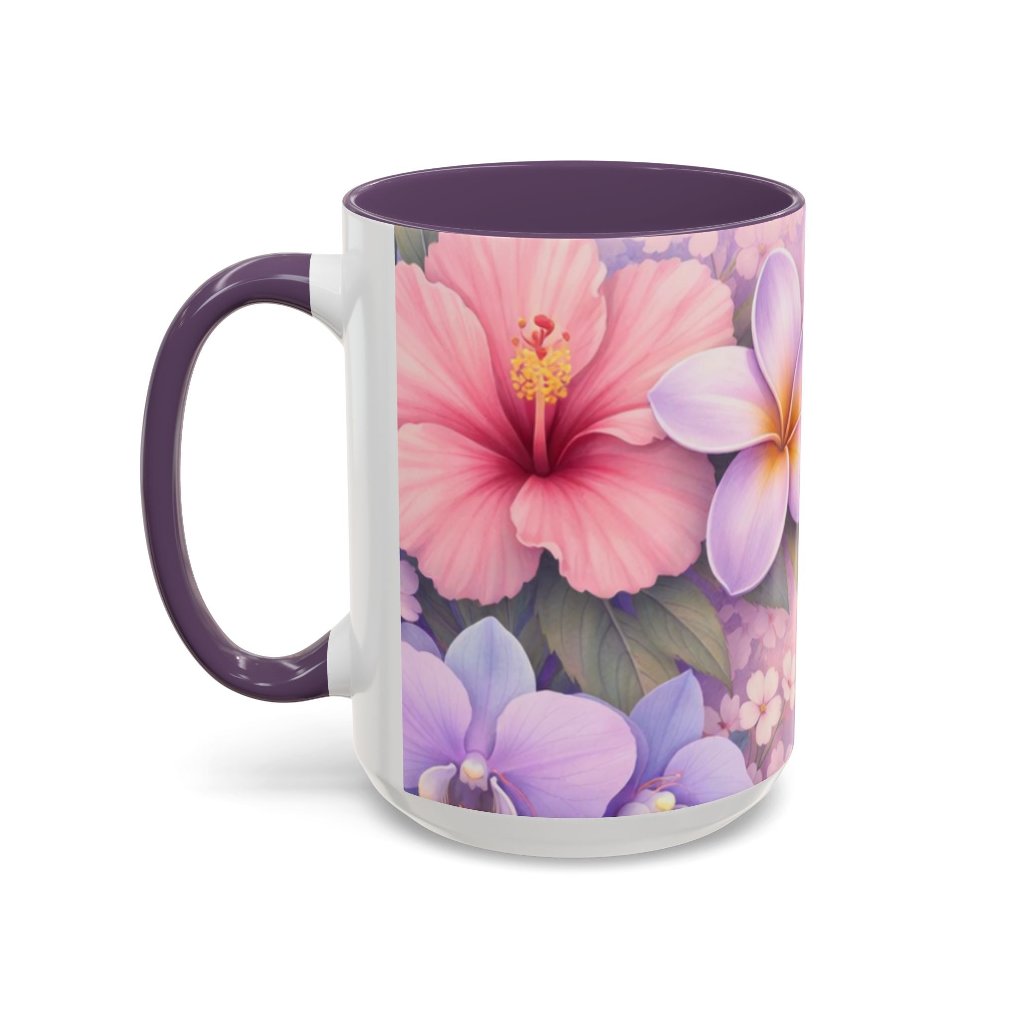 Tropical Orchid Floral Mug | Accent Coffee Mug 11oz 15oz