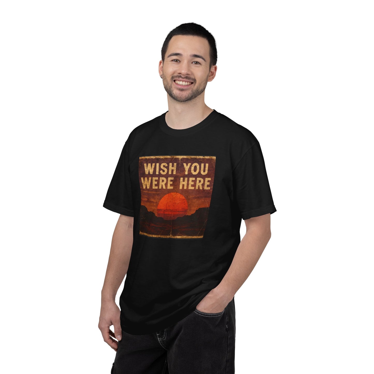 Wish You Were Here Sunset T-shirt | Vintage Sunset Graphic