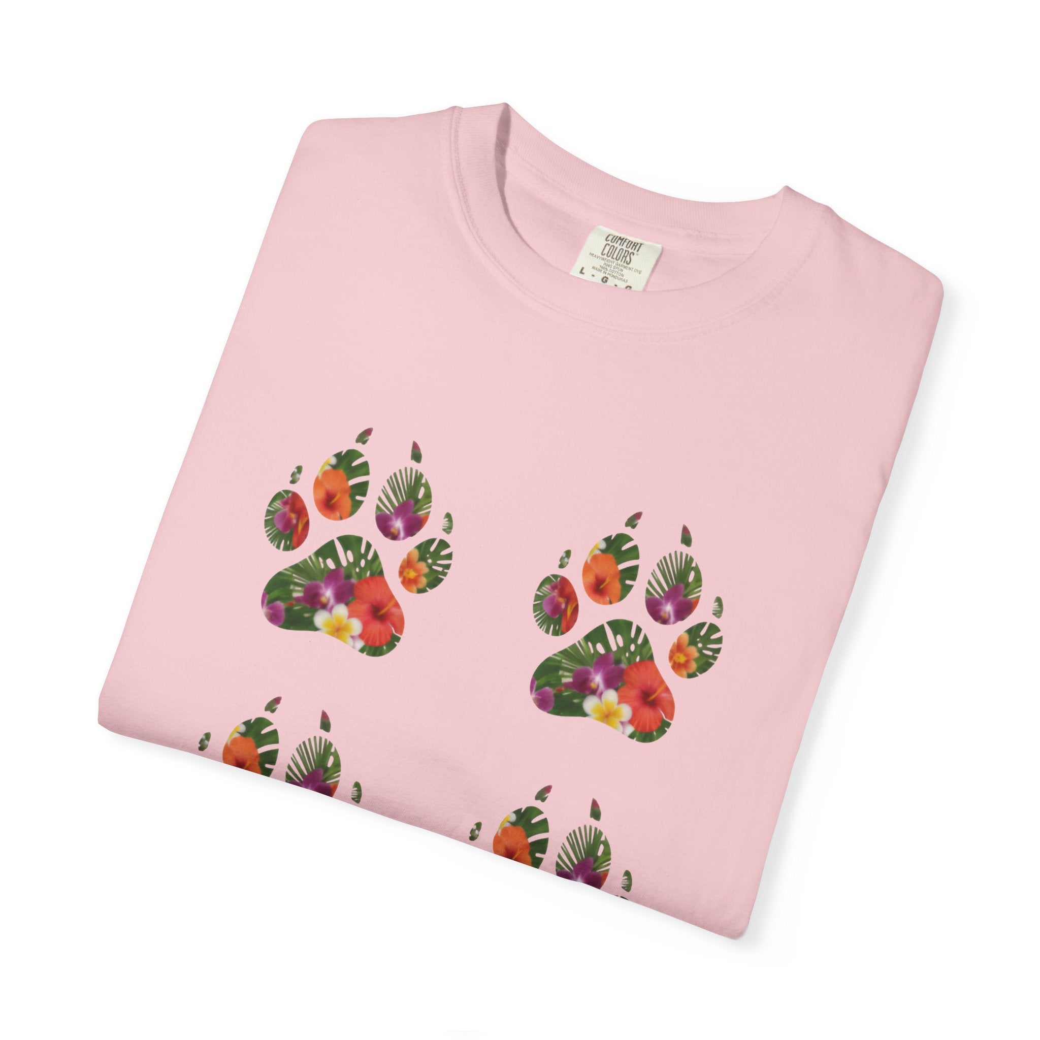 Floral Puppy Paws T-shirt | Dog Lover Tee