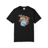 Sloth with Rose on Branch T-shirt | Cute Relaxed Animal Tee