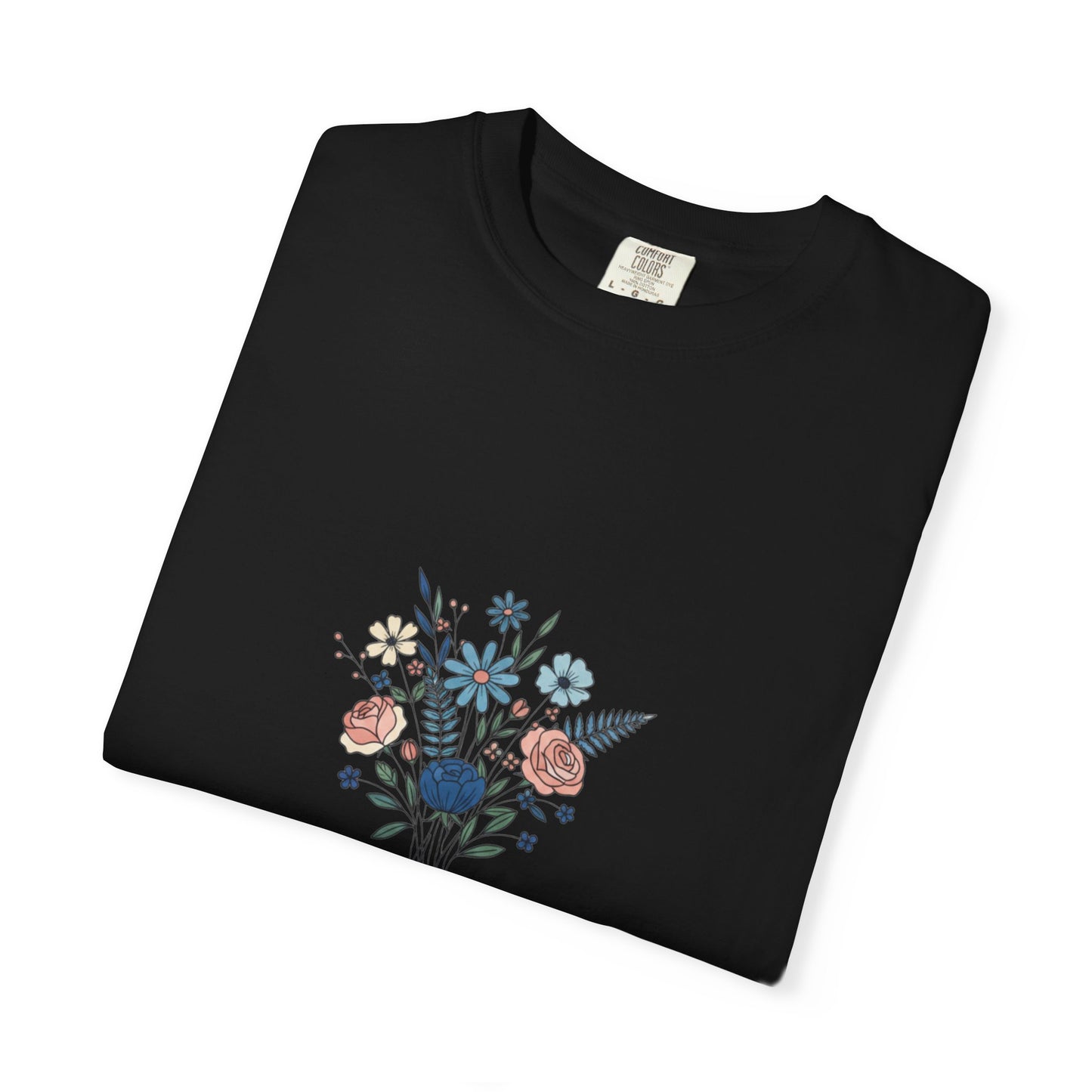Wildflower Bouquet T-Shirt | Centered Floral Illustration, Daisies & Roses