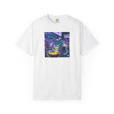 Cyberpunk Cat T-shirt | Neon Magic Potion Street Scene