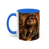 Rockstar Capybara with Guitar Mug | Color Accent Coffee Cup 11oz 15oz