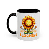 Blooming Sunflower Mug | Yoga Meditating Sunflower Ceramic Mug