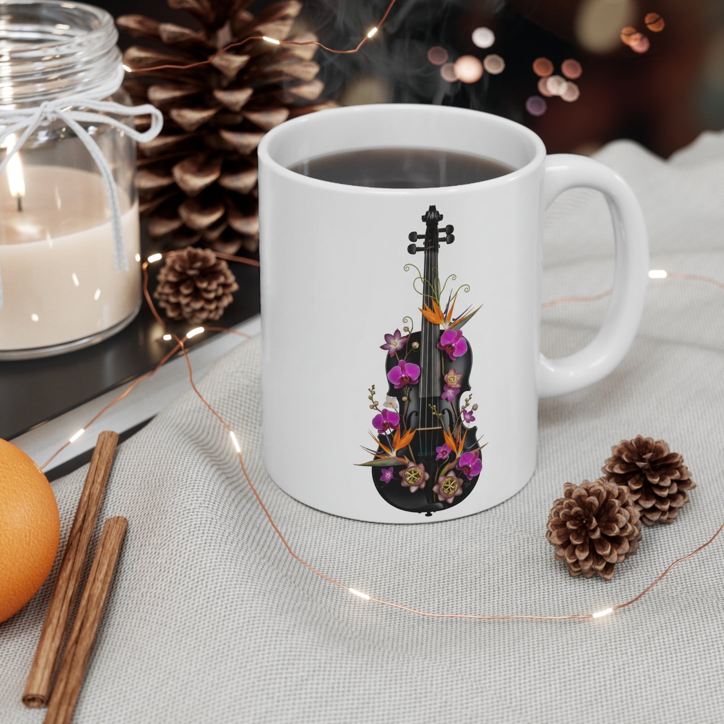 Floral Violin Mug | 11oz