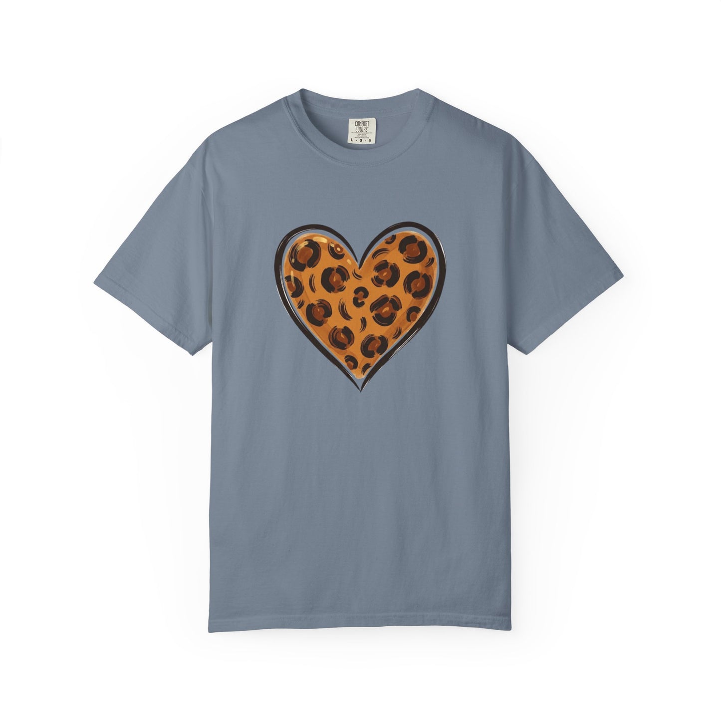 Leopard Print Heart T-shirt | Animal Print Heart Tee