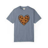 Leopard Print Heart T-shirt | Animal Print Heart Tee