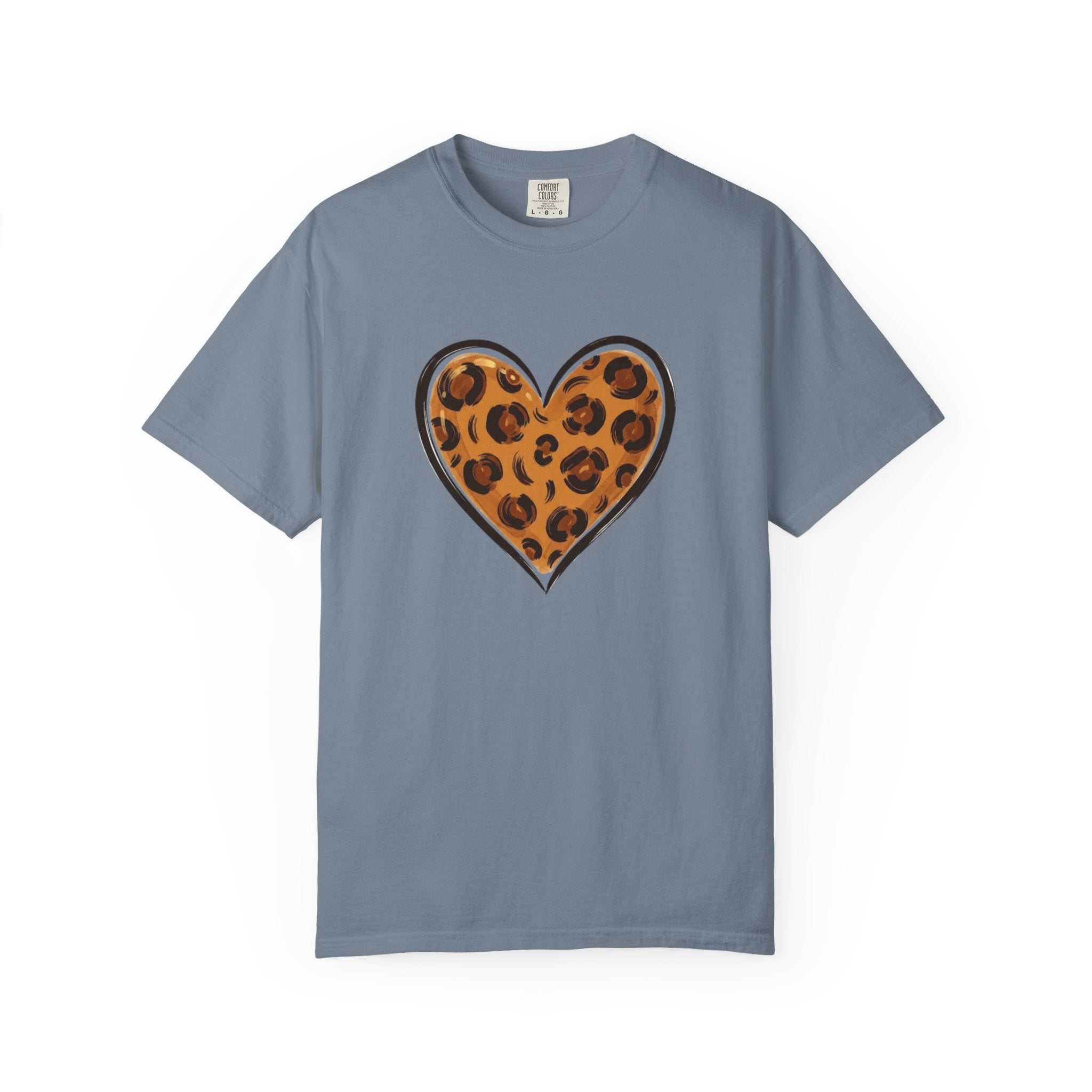 Leopard Print Heart T-shirt | Animal Print Heart Tee