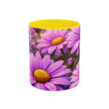 Purple Daisy Floral Mug | Accent Coffee Mug 11oz 15oz
