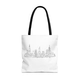 Chicago line art, City Skyline Tote Bag | Urban Skyline Illustration