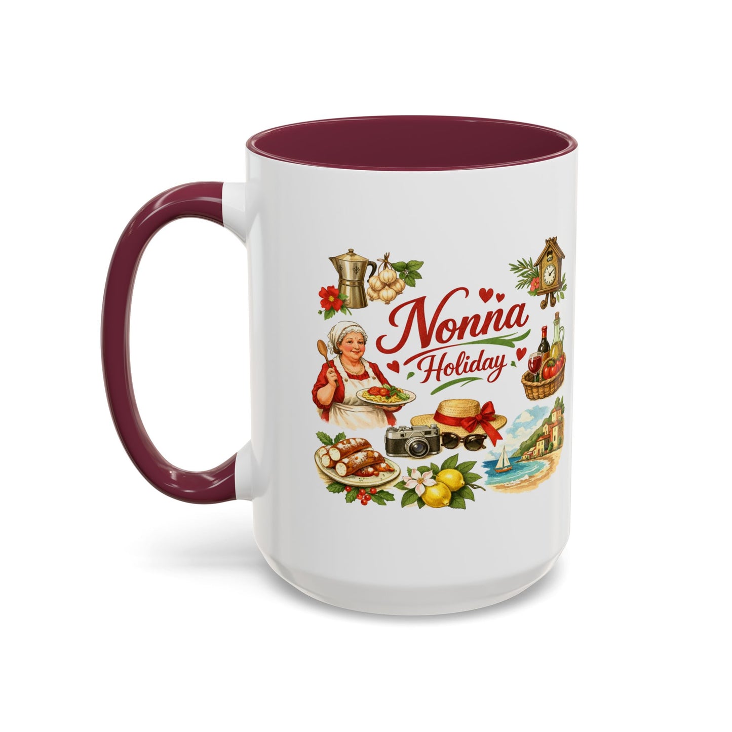 Nonna Holiday mug | Italian grandma kitchen design, vintage food icons