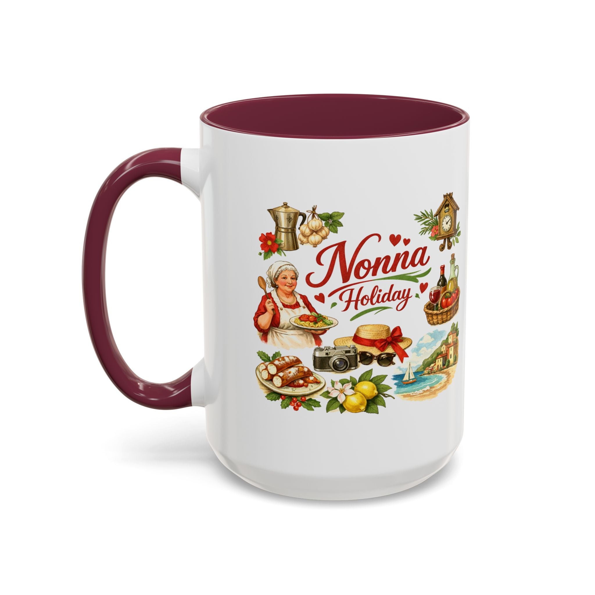 Nonna Holiday mug | Italian grandma kitchen design, vintage food icons