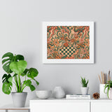 Retro Floral Checkerboard Poster