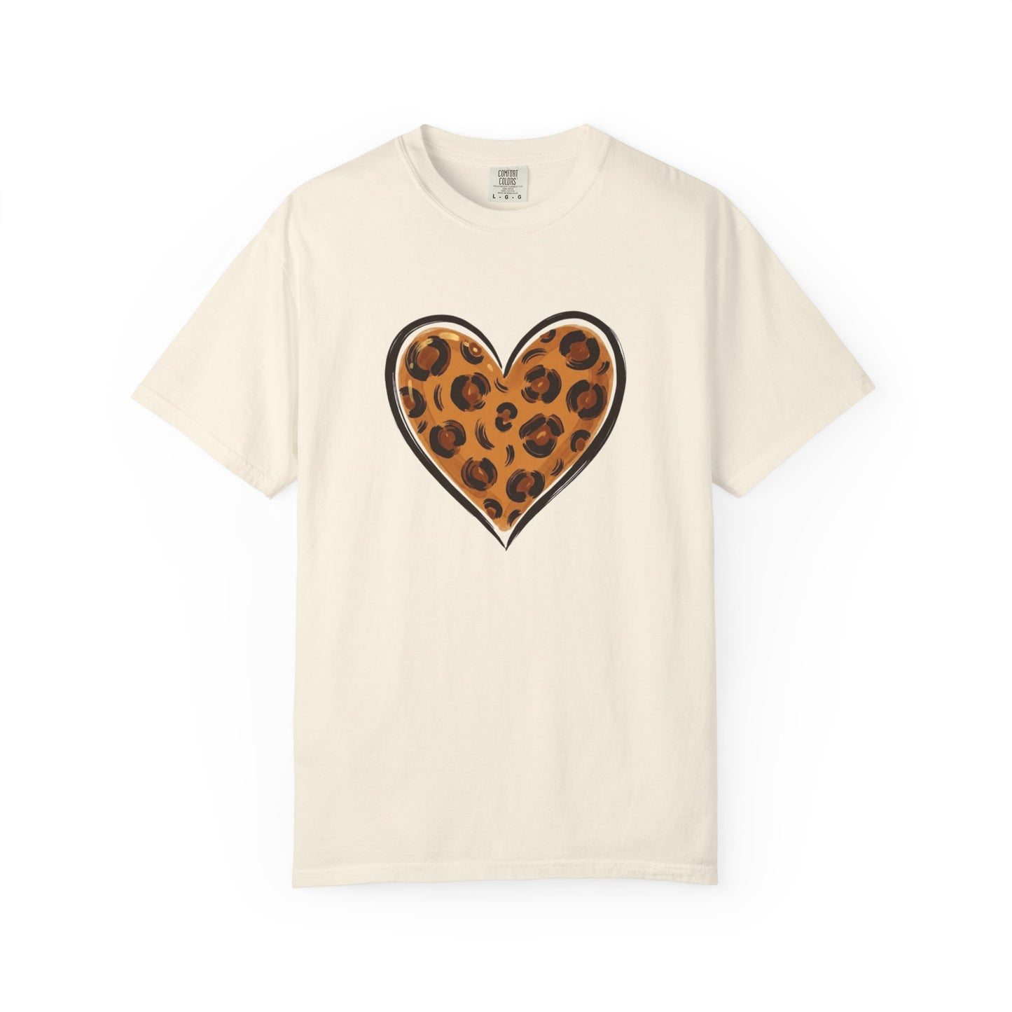 Leopard Print Heart T-shirt | Animal Print Heart Tee
