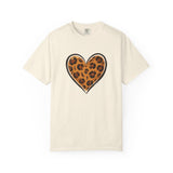 Leopard Print Heart T-shirt | Animal Print Heart Tee